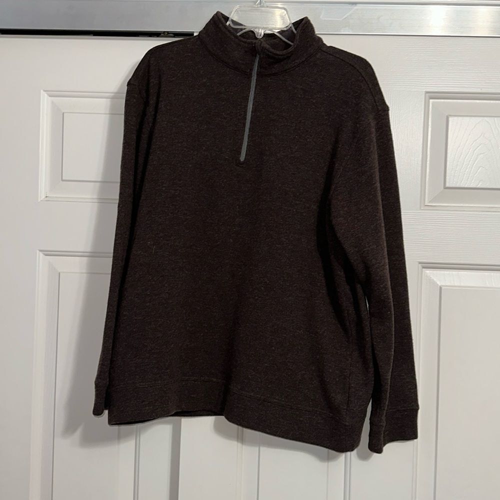 DUNNING GOLF Brown Quarter Zip Sweater